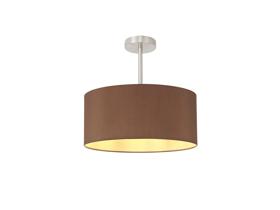 DK0250  Baymont 40cm Semi Flush 1 Light Satin Nickel, Raw Cocoa/Grecian Bronze